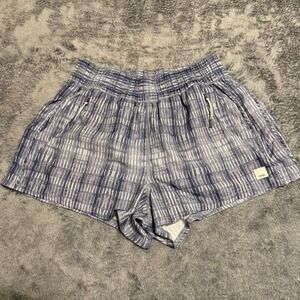 Vuori Womens Dash Running Shorts Blue White Striped Athletic Casual Size XS
